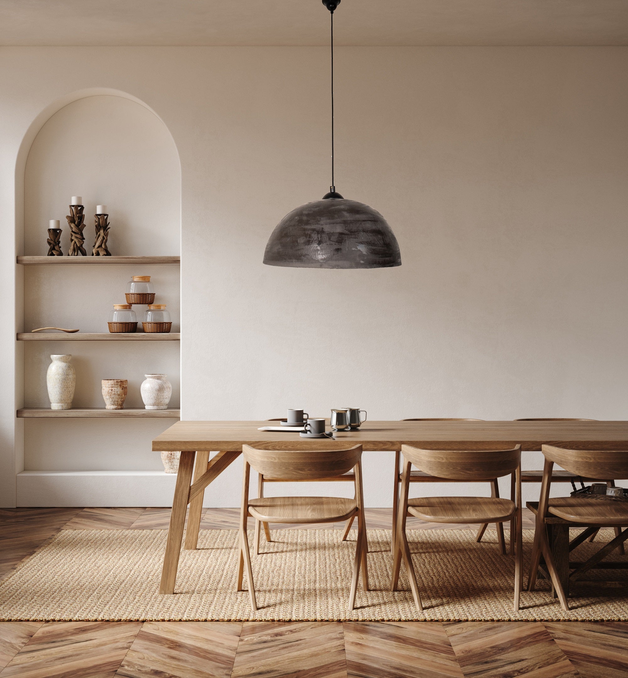 Large Size Handmade Ceramic Pendant Chandelier With Rustic - Geza Ceramic Studio