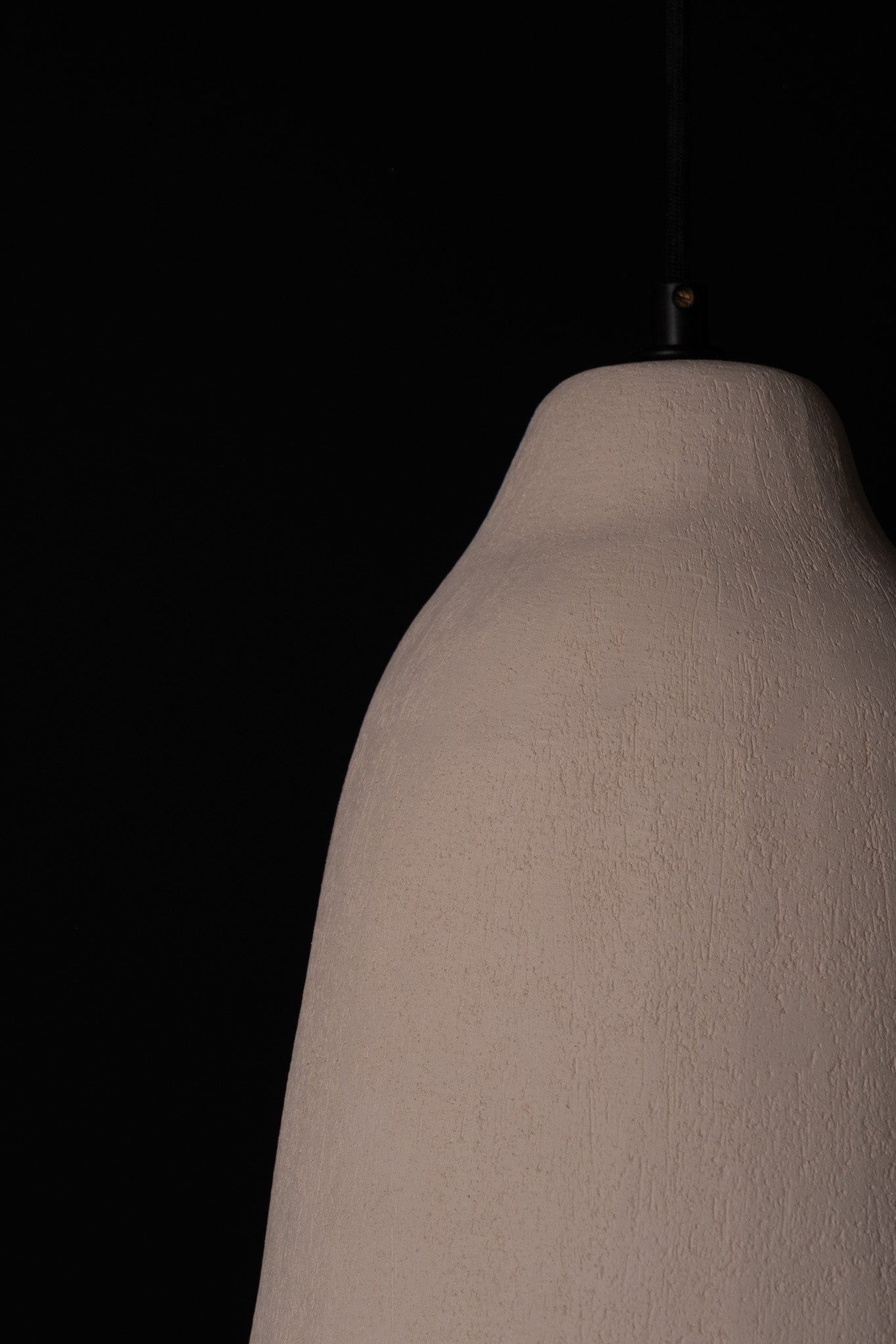 Wabi Sabi Long Handmade Ceramic Pendant Chandelier, Natural Textured Ceramic Lamp, Kitchen Island Chandelier - Geza Ceramic Studio
