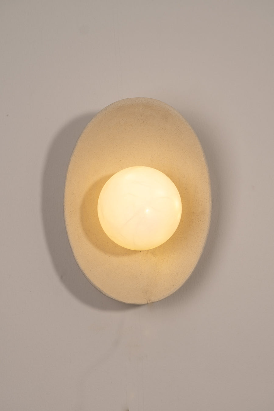 Caden – handmade beige ceramic wall sconce in natural stoneware clay by Geza Ceramic Studio