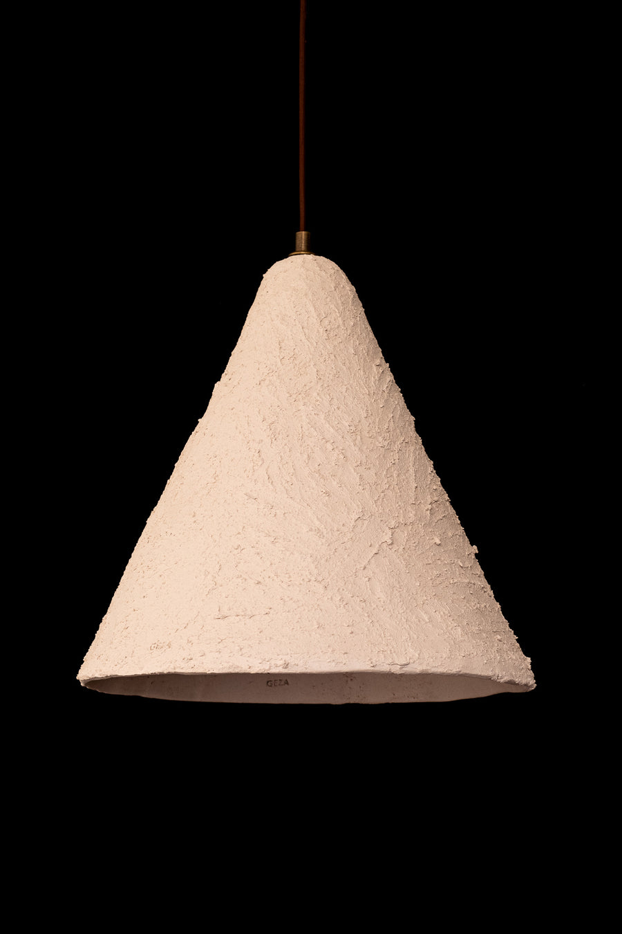 Orisa – handmade white ceramic pendant light in natural stoneware clay by Geza Ceramic Studio