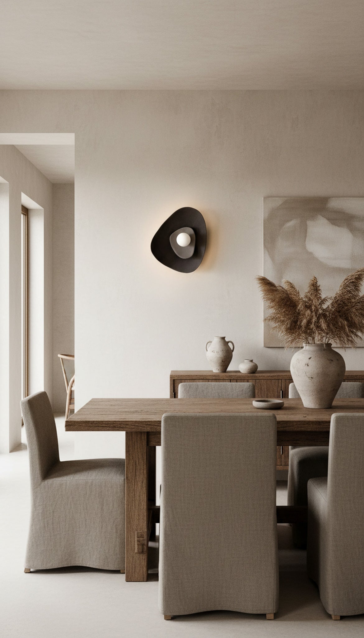Black Ceramic Wall Sconce – Handmade Wabi Sabi Wall Light