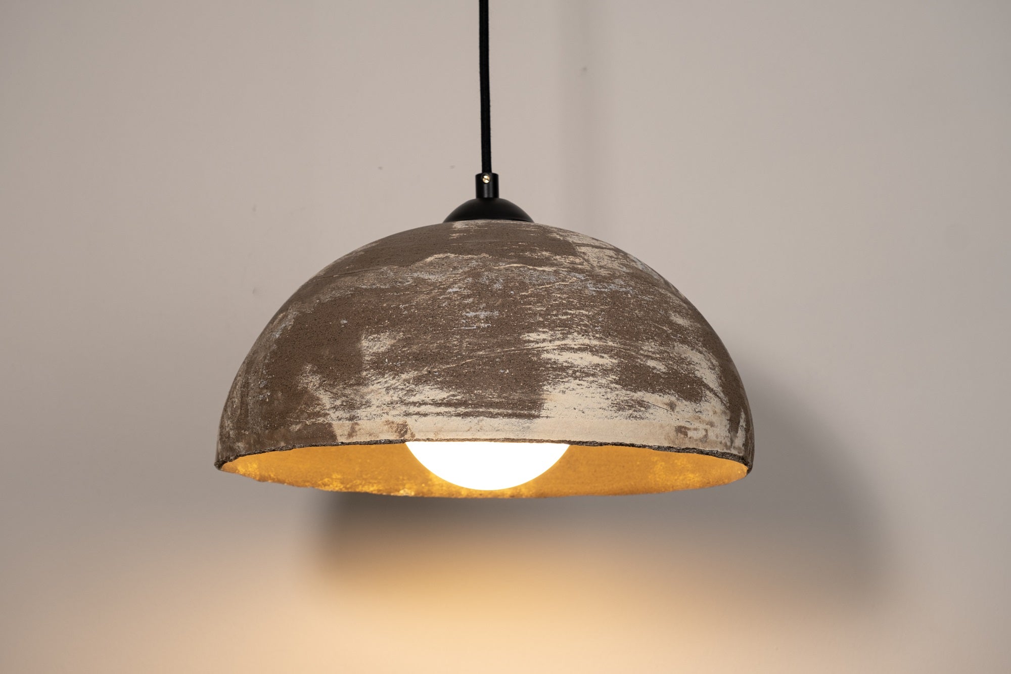 Brown Beige Special Texture Handmade Wabi Sabi Stoneware Ceramic Pendant Light
