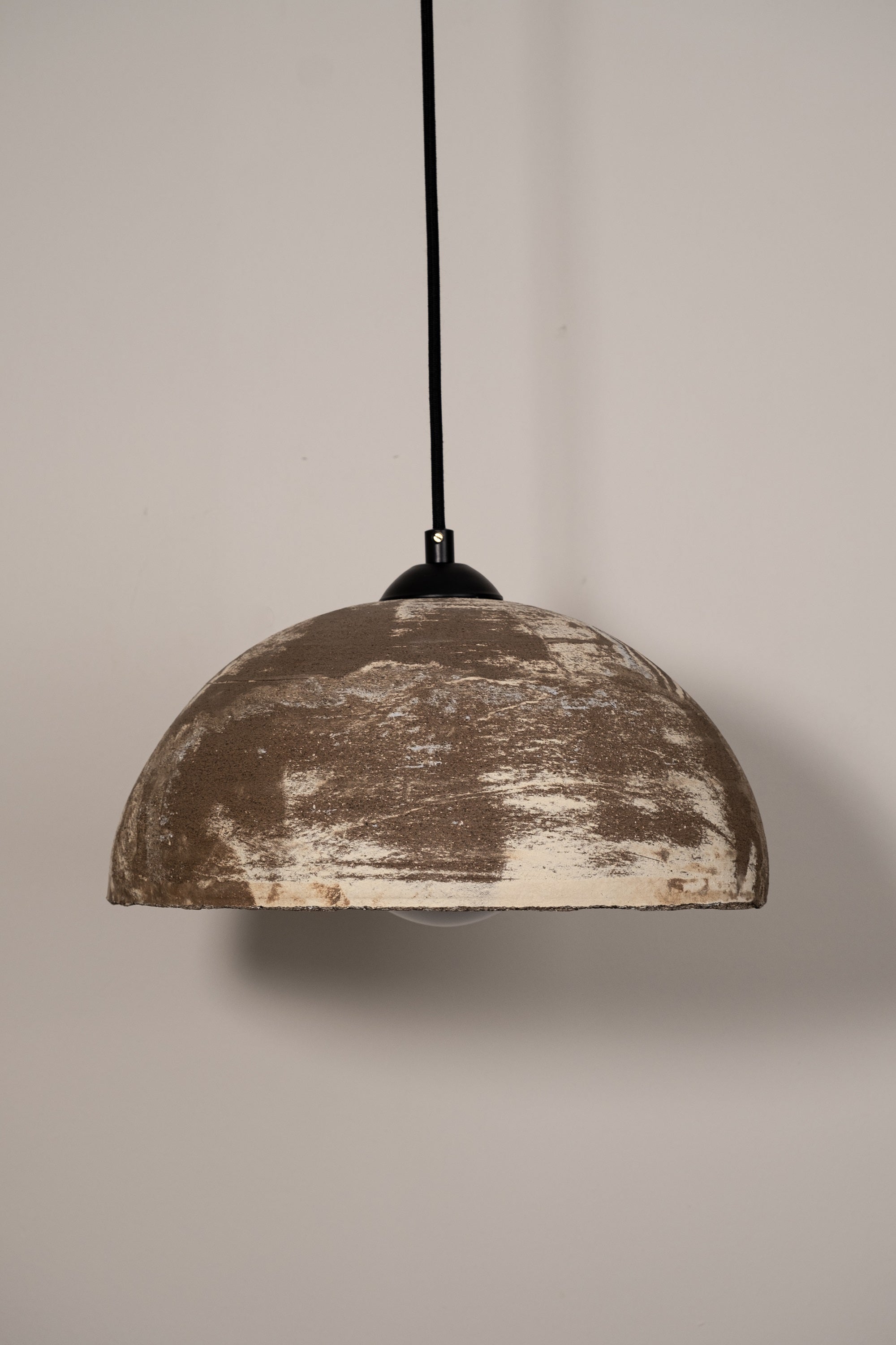 Brown Beige Special Texture Handmade Wabi Sabi Stoneware Ceramic Pendant Light