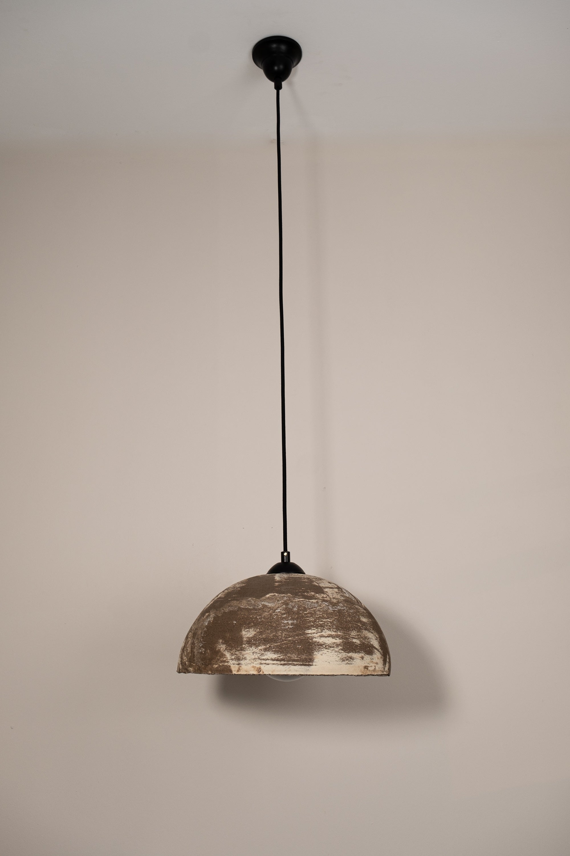 Brown Beige Special Texture Handmade Wabi Sabi Stoneware Ceramic Pendant Light