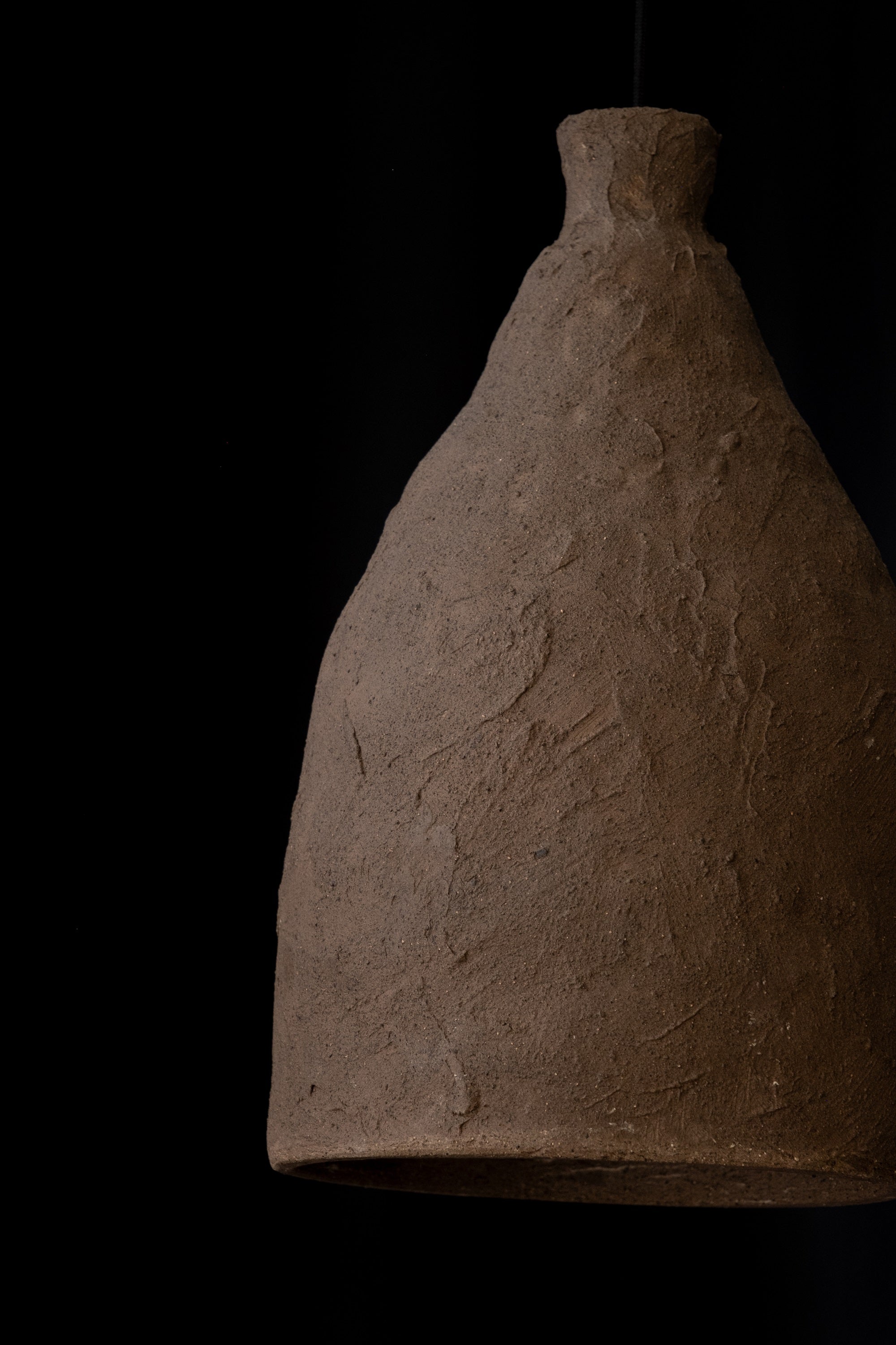 Handmade Wabi Sabi Brown Pendant Chandelier, Amorphous Chandelier, Modern Ceiling - Geza Ceramic Studio