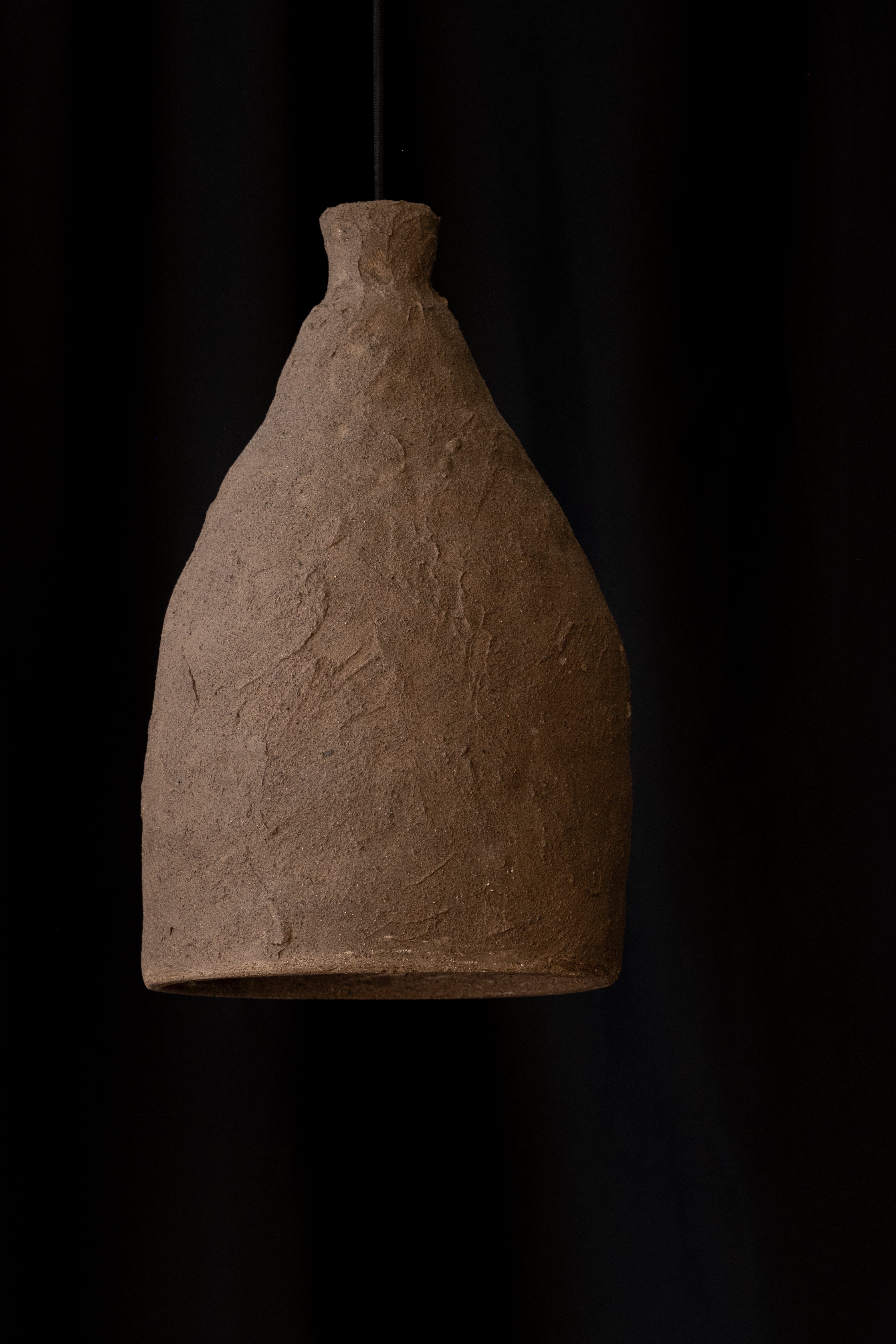 Handmade Wabi Sabi Brown Pendant Chandelier, Amorphous Chandelier, Modern Ceiling - Geza Ceramic Studio