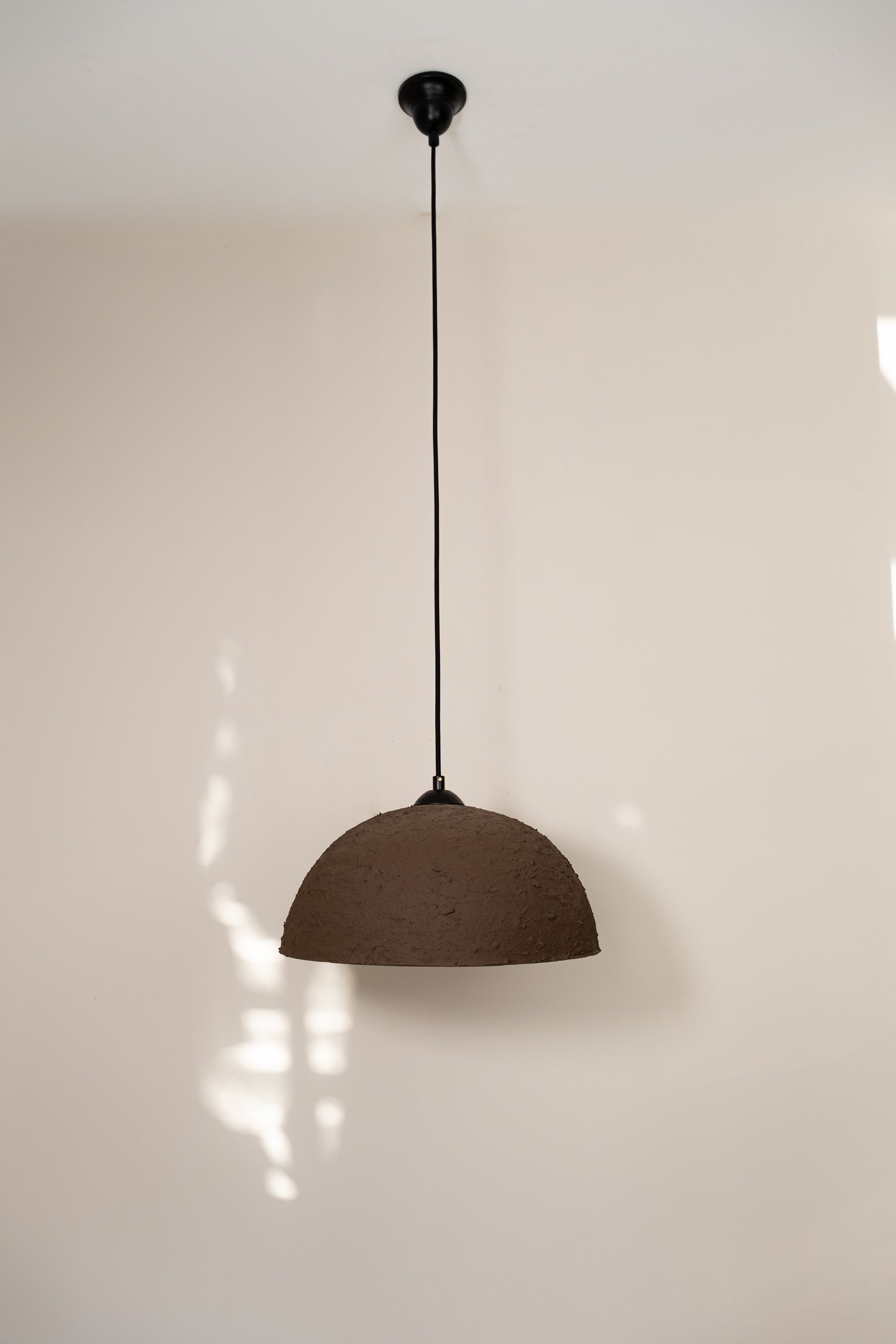 Brown Special Texture Handmade Wabi Sabi Stoneware Ceramic Pendant Light