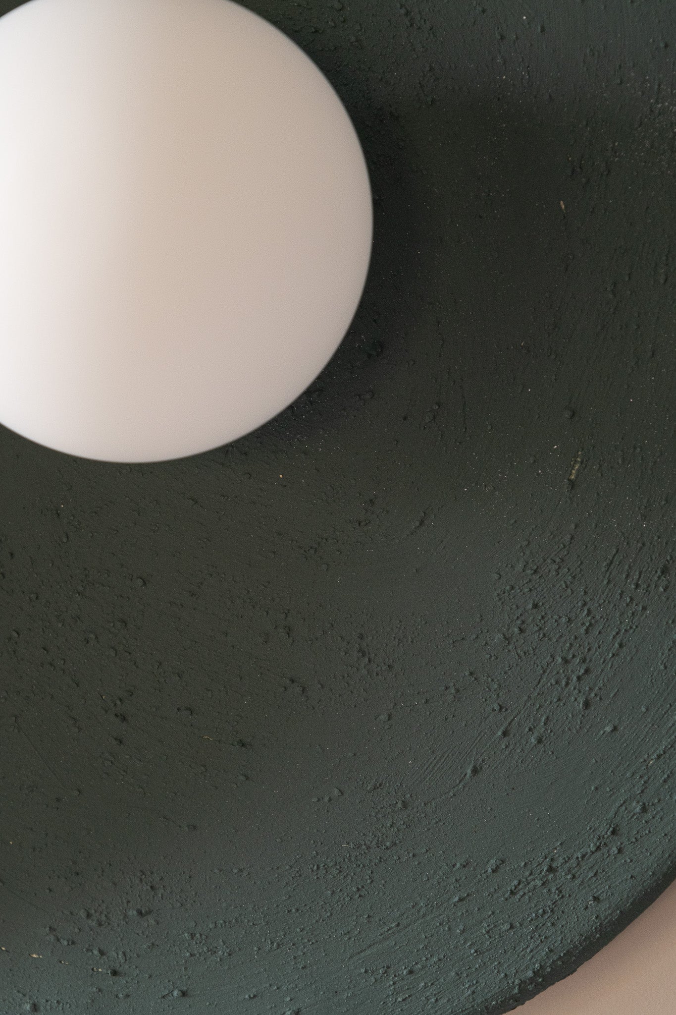 Dark Green Wall Lamp, Modern Handmade Ceramic Wall Sconce, Large Wall Decore