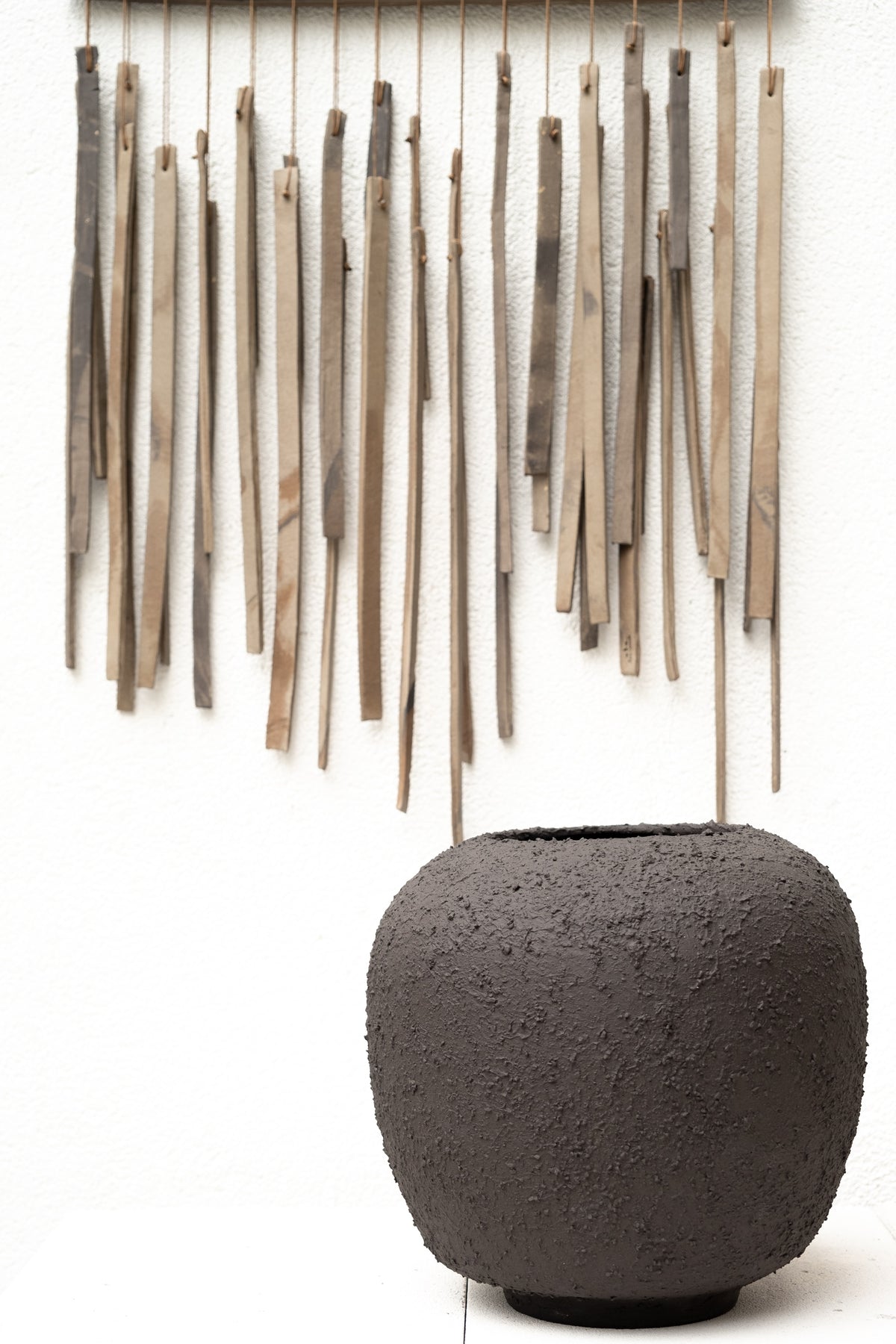 Selin off-white handmade ceramic wall art decor, wabi sabi stoneware – image 2
