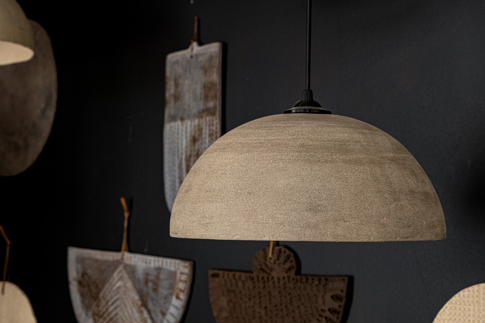 Grey Ceramic Pendant Light - Geza Ceramic Studio