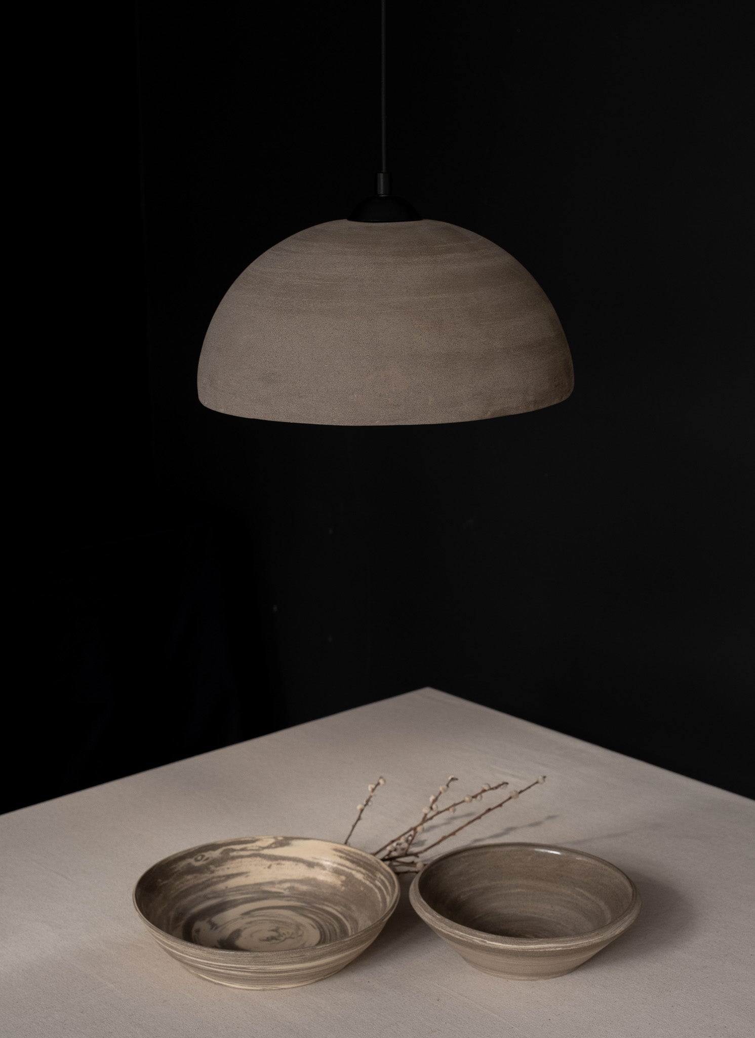 Grey Ceramic Pendant Light - Geza Ceramic Studio