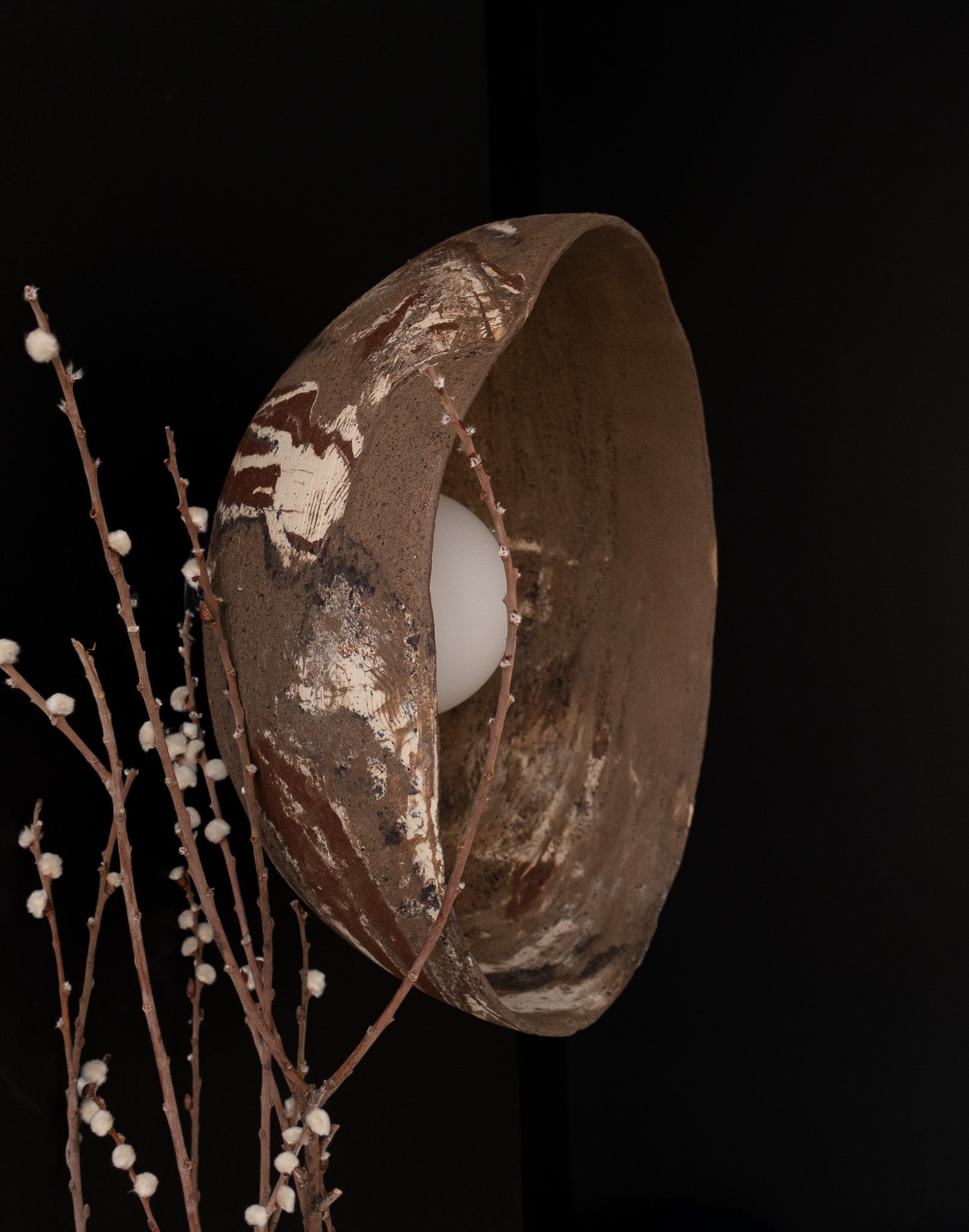 Brown Stoneware Sconces