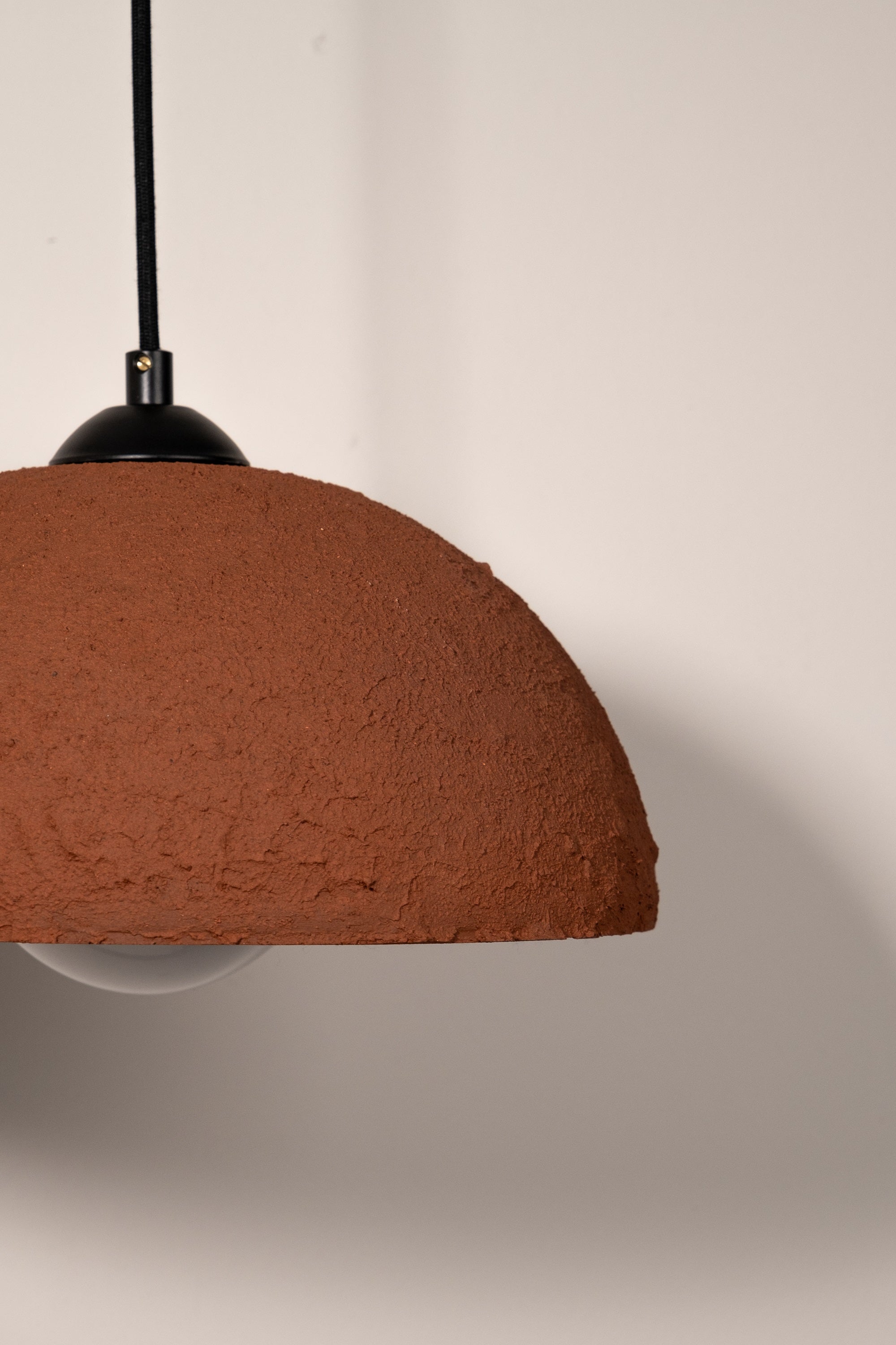 Terracotta Color Handmade Ceramic Pendant Chandelier, Wabi Sabi Ceramic Lamp, - Geza Ceramic Studio