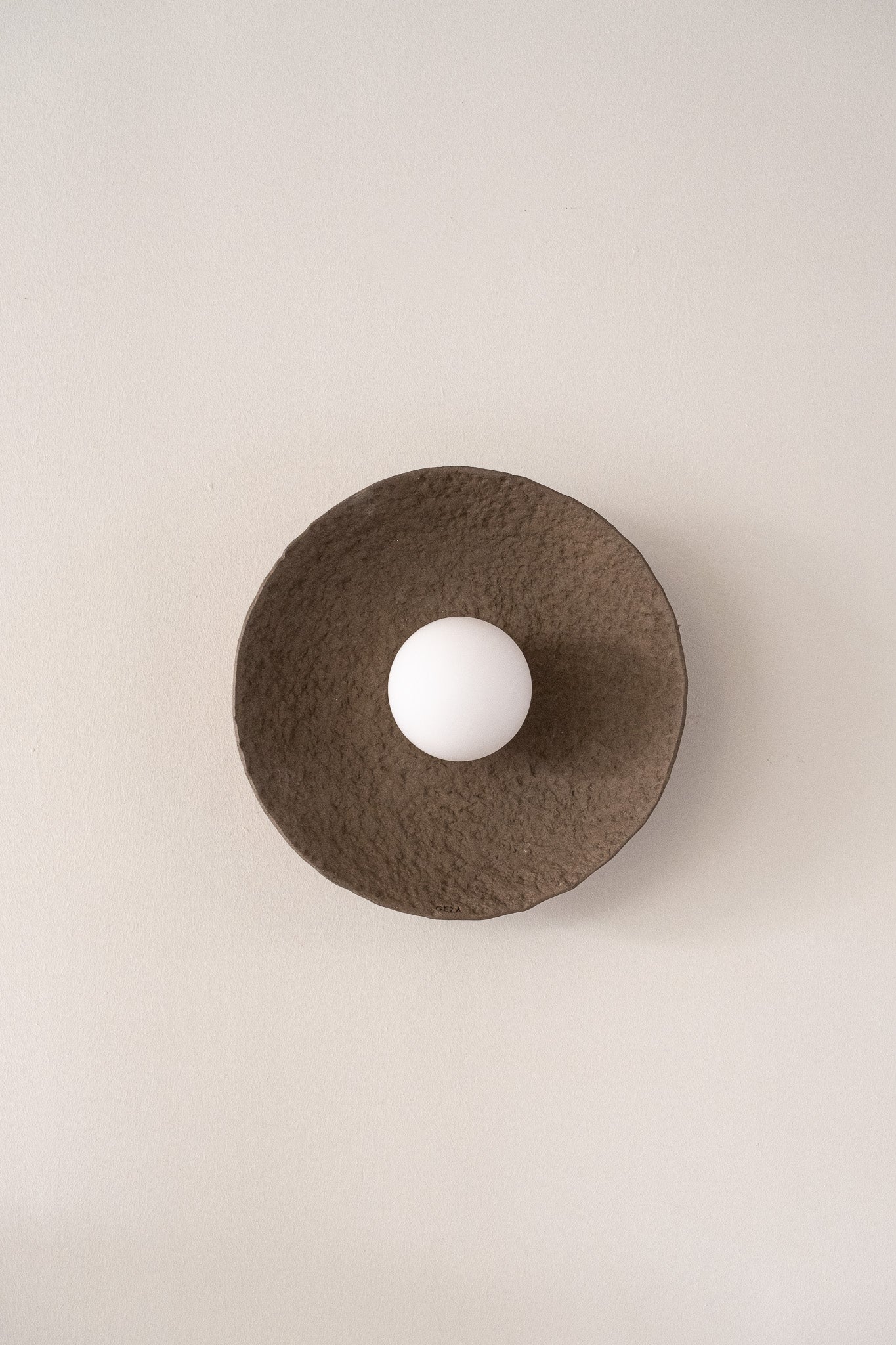 12 inç Wabi Sabi El Yapımı Seramik Duvar Lambası, Kahverengi Seramik Duvar Aplikleri, Minimalist Duvar Lambası