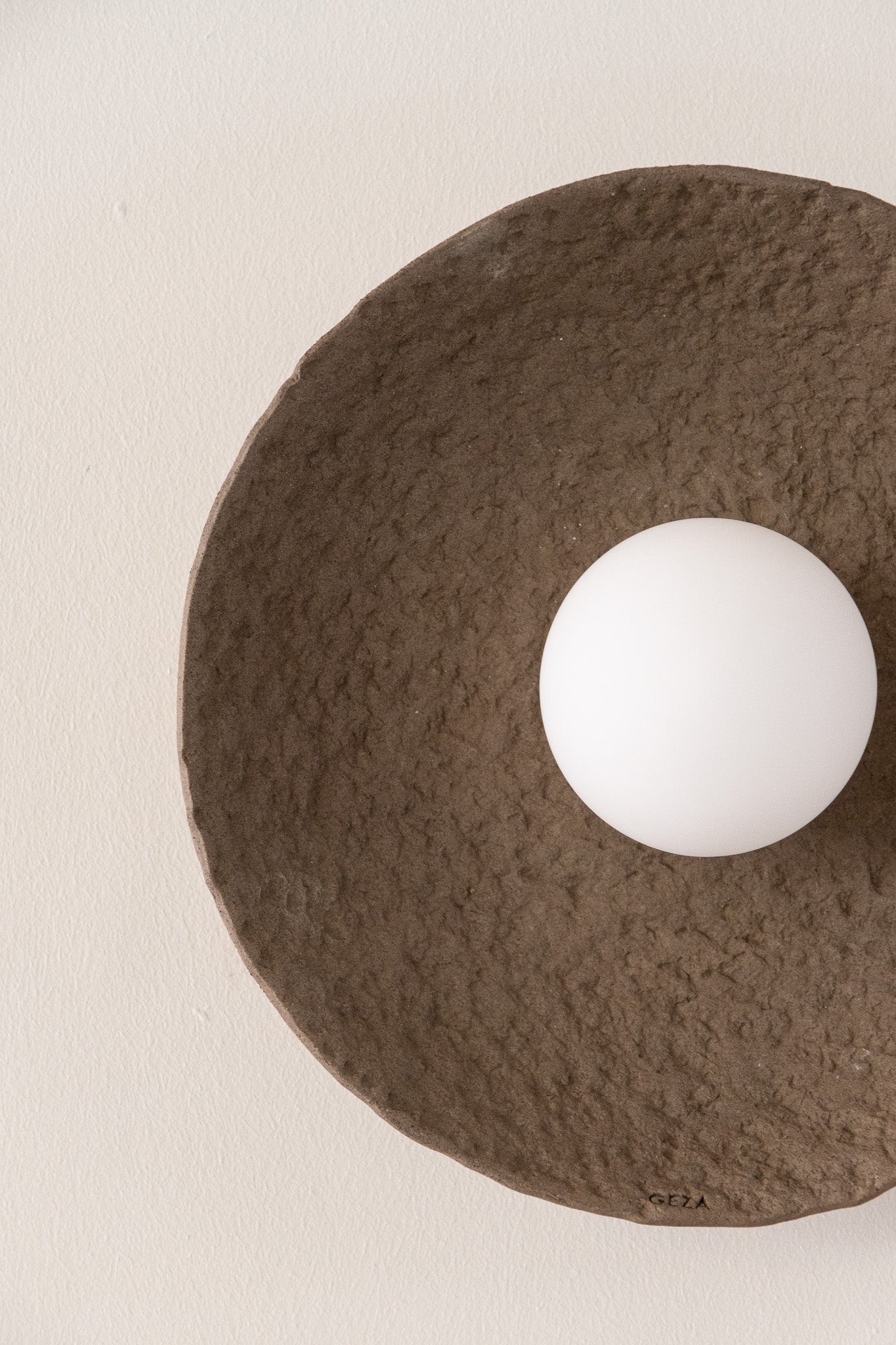 12 inç Wabi Sabi El Yapımı Seramik Duvar Lambası, Kahverengi Seramik Duvar Aplikleri, Minimalist Duvar Lambası
