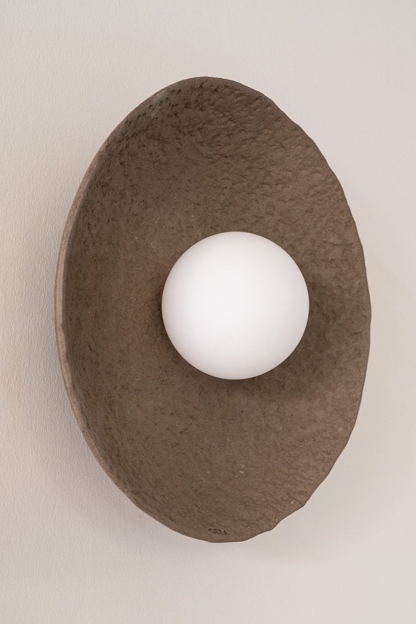 12 inç Wabi Sabi El Yapımı Seramik Duvar Lambası, Kahverengi Seramik Duvar Aplikleri, Minimalist Duvar Lambası