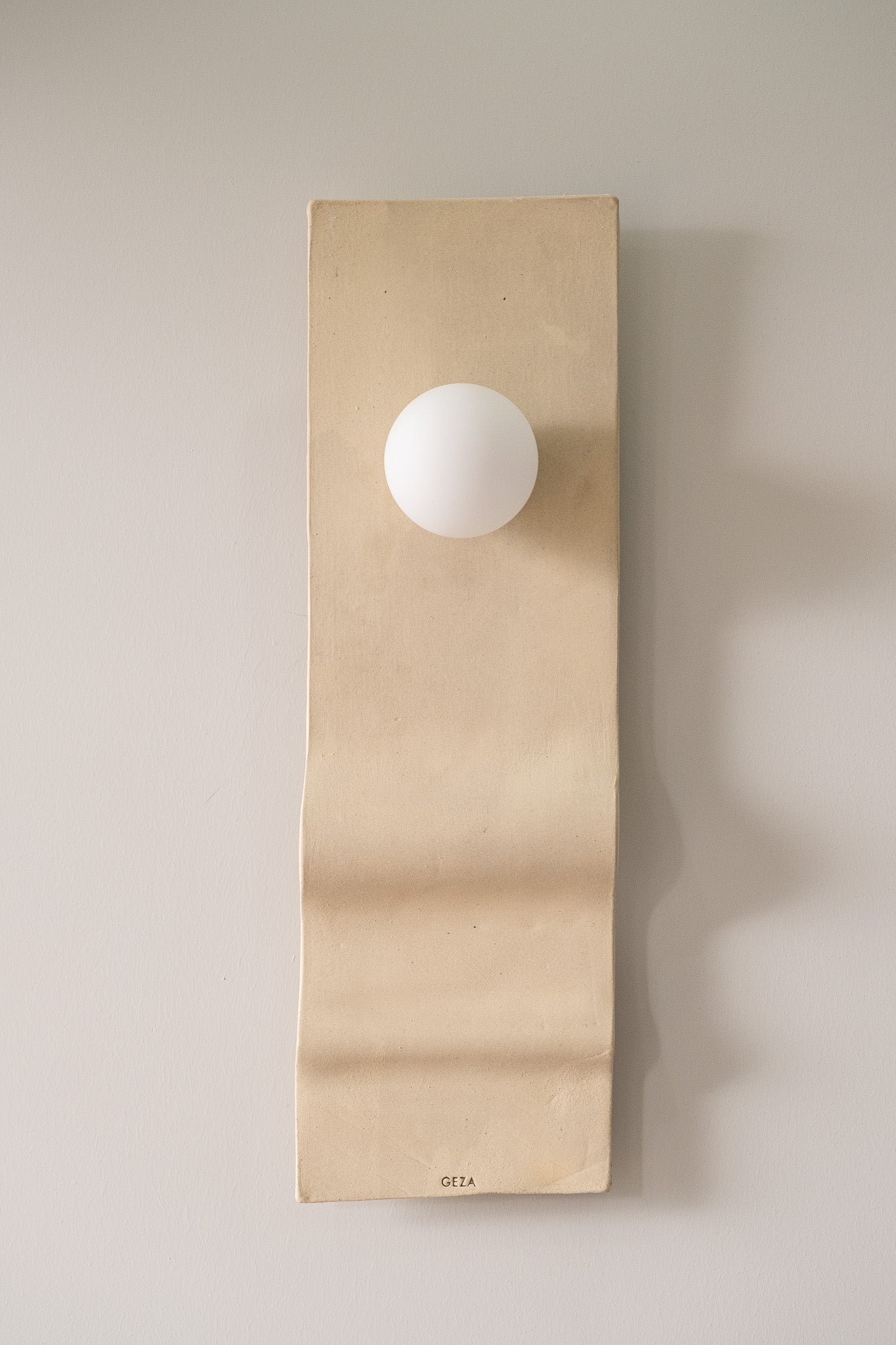 Beige Handmade Amorf Wall Sconce, Wabi Sabi Decorative Wall Lamp, Handmade Lighting