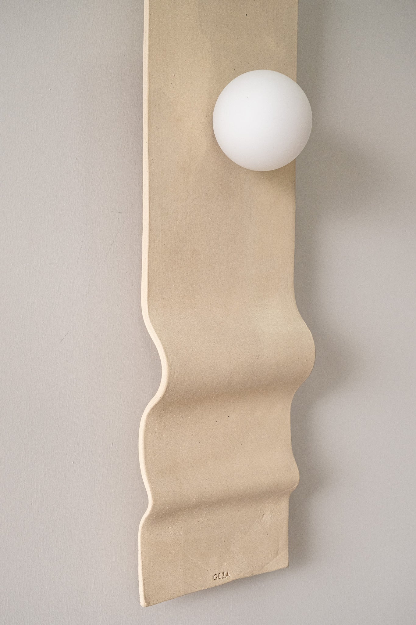 Beige Handmade Amorf Wall Sconce, Wabi Sabi Decorative Wall Lamp, Handmade Lighting