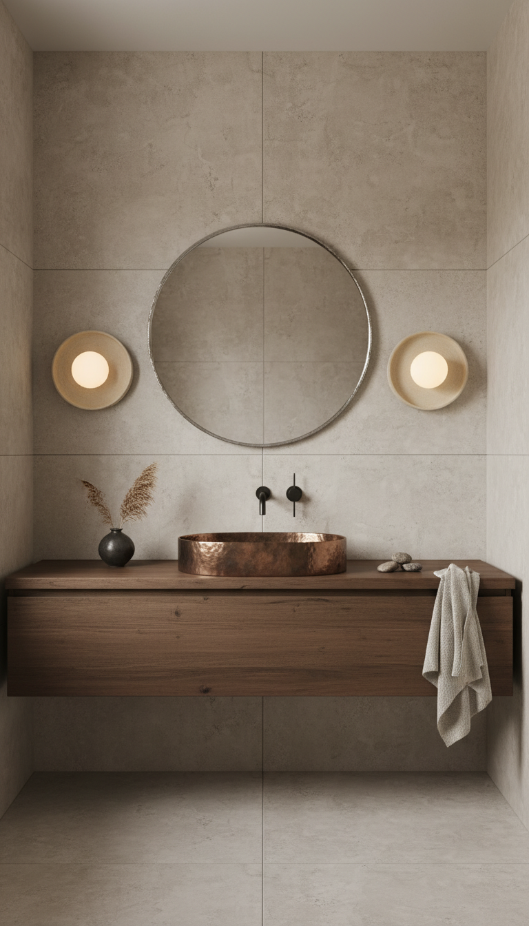 Beige Stoneware Wall Sconces