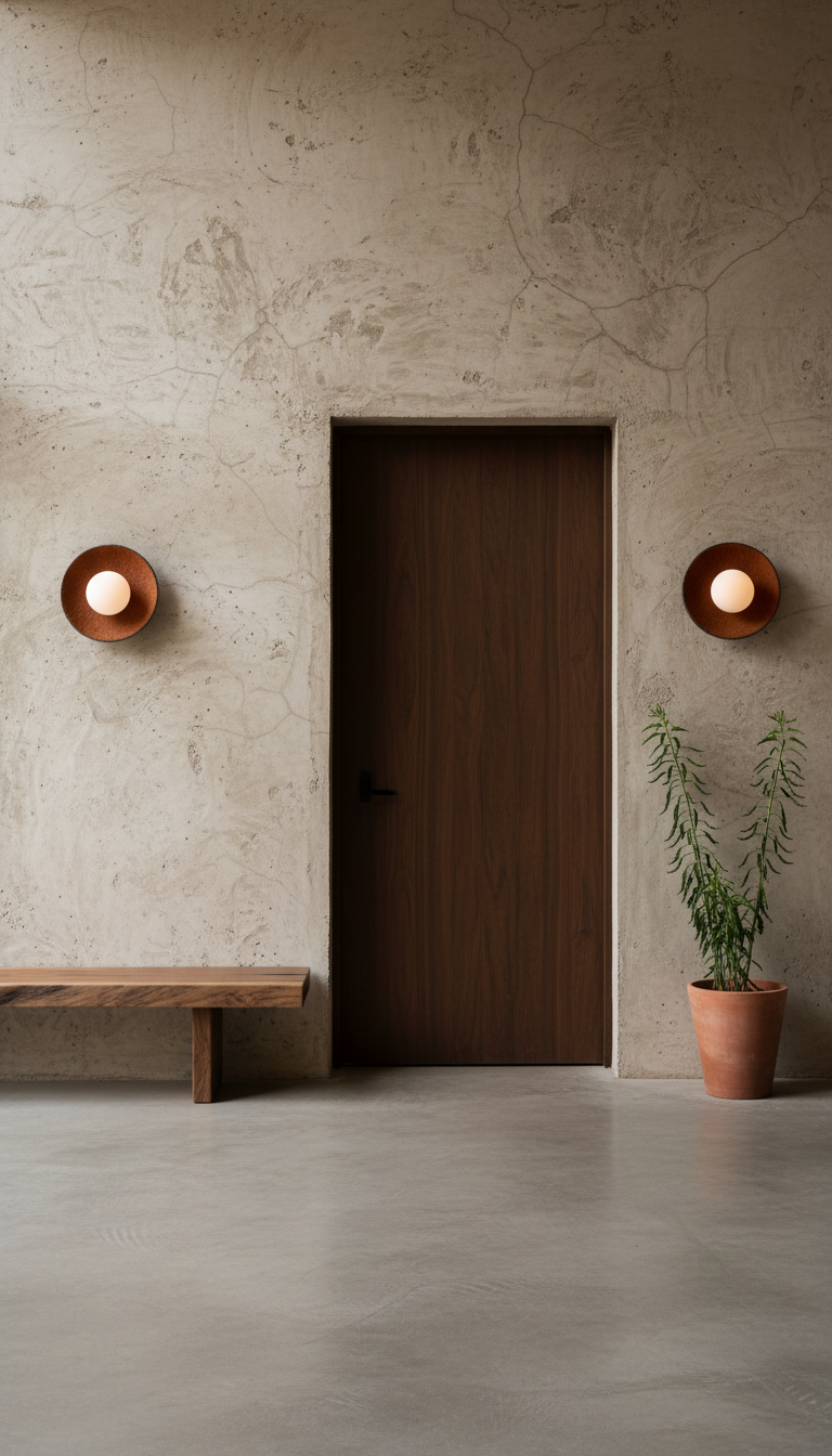 Wabi Sabi Handmade Ceramic Wall Lamp, Terracotta Ceramic Wall Sconces,