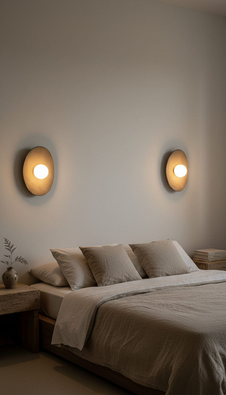 Oval El Yapımı Seramik Duvar Lambası