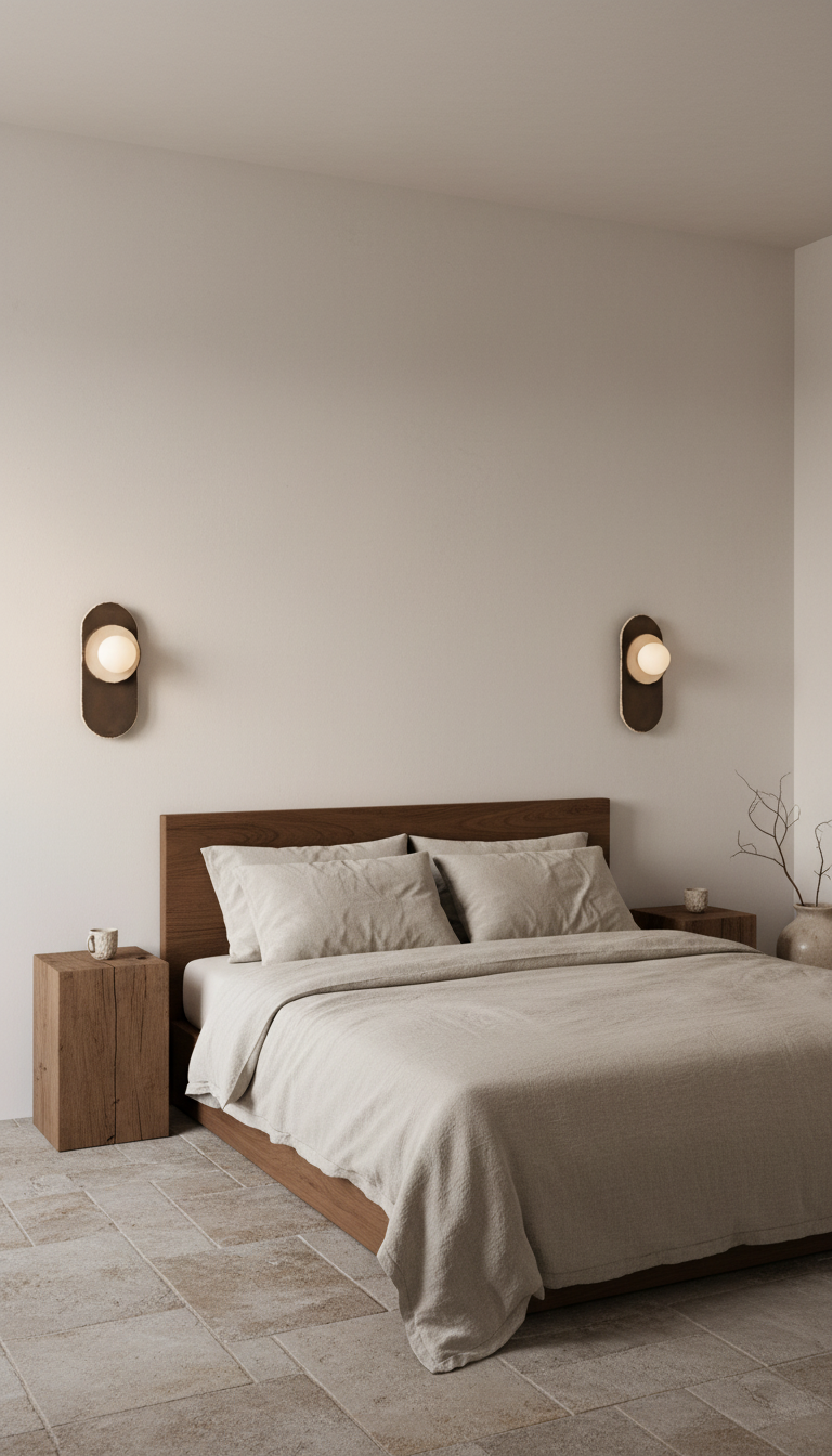 Mori – handmade brown & white ceramic wall sconce in natural clay, Geza Ceramic – image 5