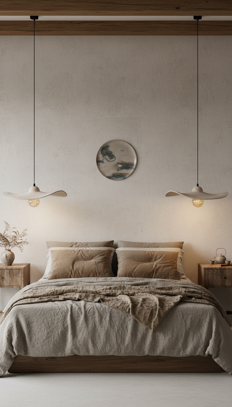 Beige Handmade Modern Pendant Ceramic