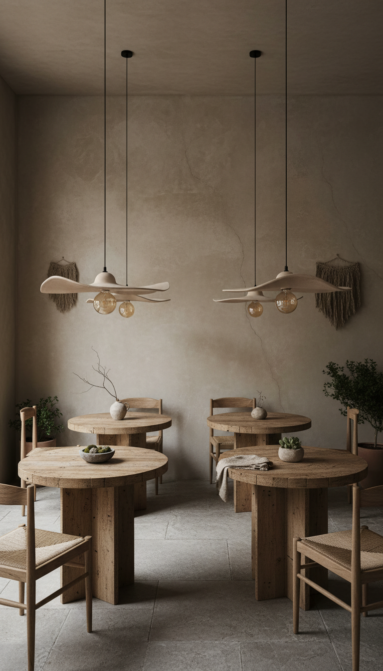 Beige Handmade Modern Pendant Ceramic