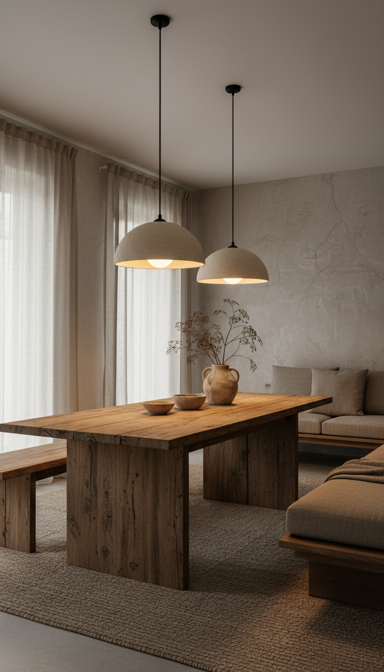 Beige, besondere Textur, handgefertigte Wabi Sabi Steingut Keramik Pendelleuchte