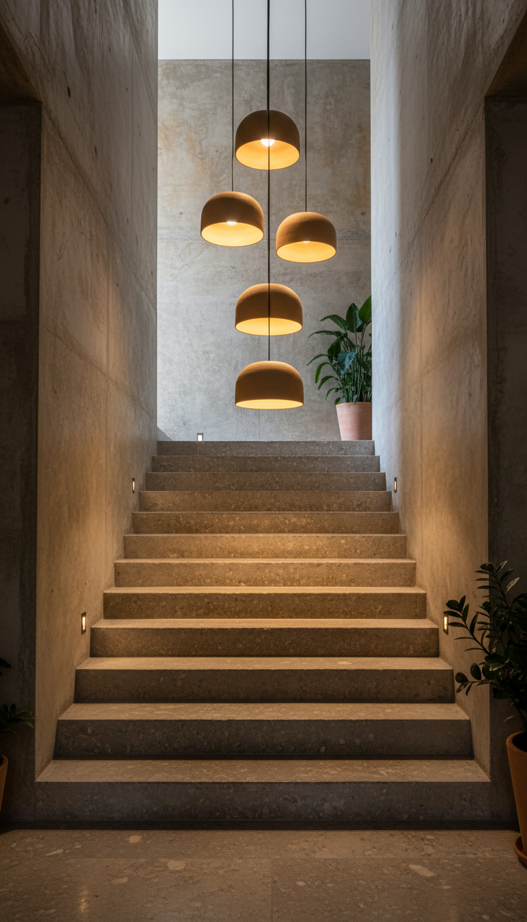 Powder Color Special Texture Handmade Wabi Sabi Stoneware Ceramic Pendant Light