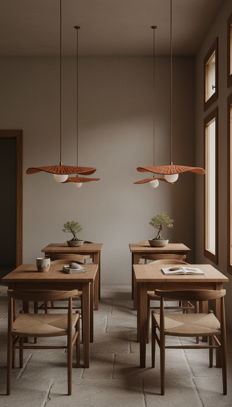 Terracotta 19 inç El Yapımı Seramik Wabi Sabi Sarkıt Işık, Rustik Tavan Lambası, Yatak Odası Sarkıt Lambası, Ev Hediyesi