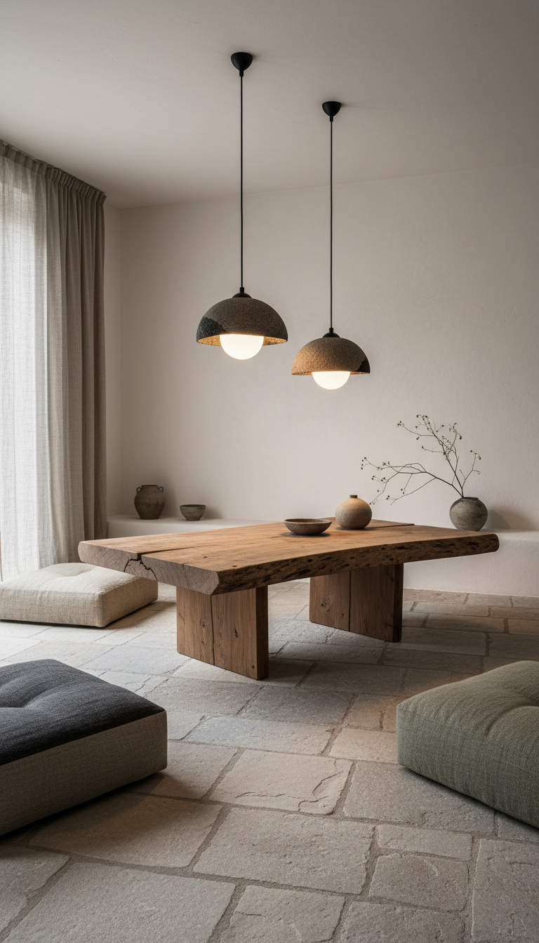 Beige, besondere Textur, handgefertigte Wabi Sabi Steingut Keramik Pendelleuchte