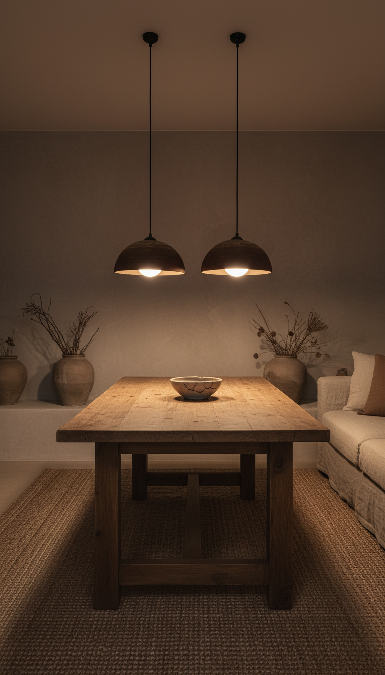 Terracotta Special Texture Handmade Wabi Sabi Stoneware Ceramic Pendant Light