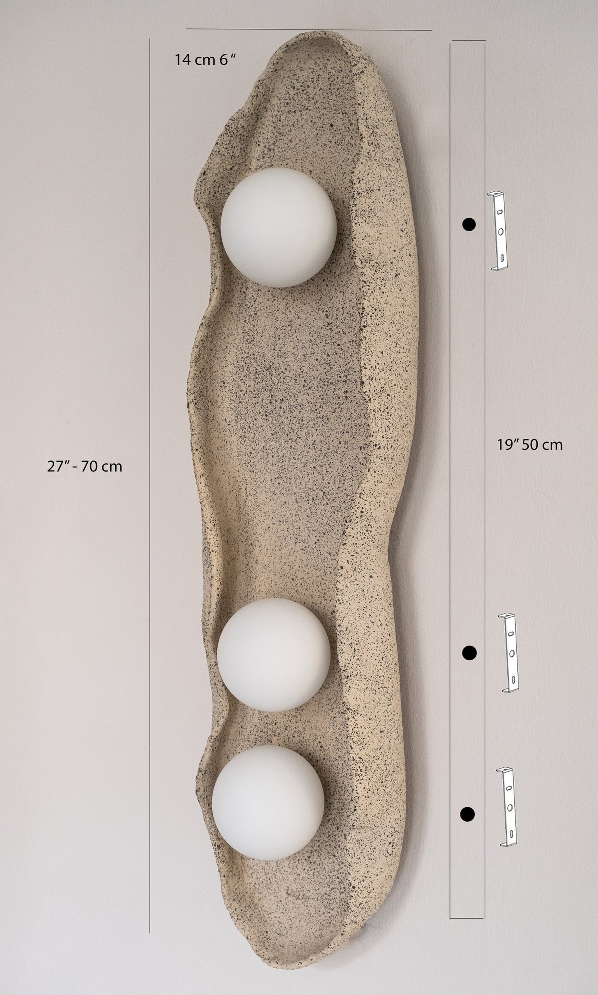 Teros beige handmade ceramic wall sconce, wabi sabi stoneware – image 6