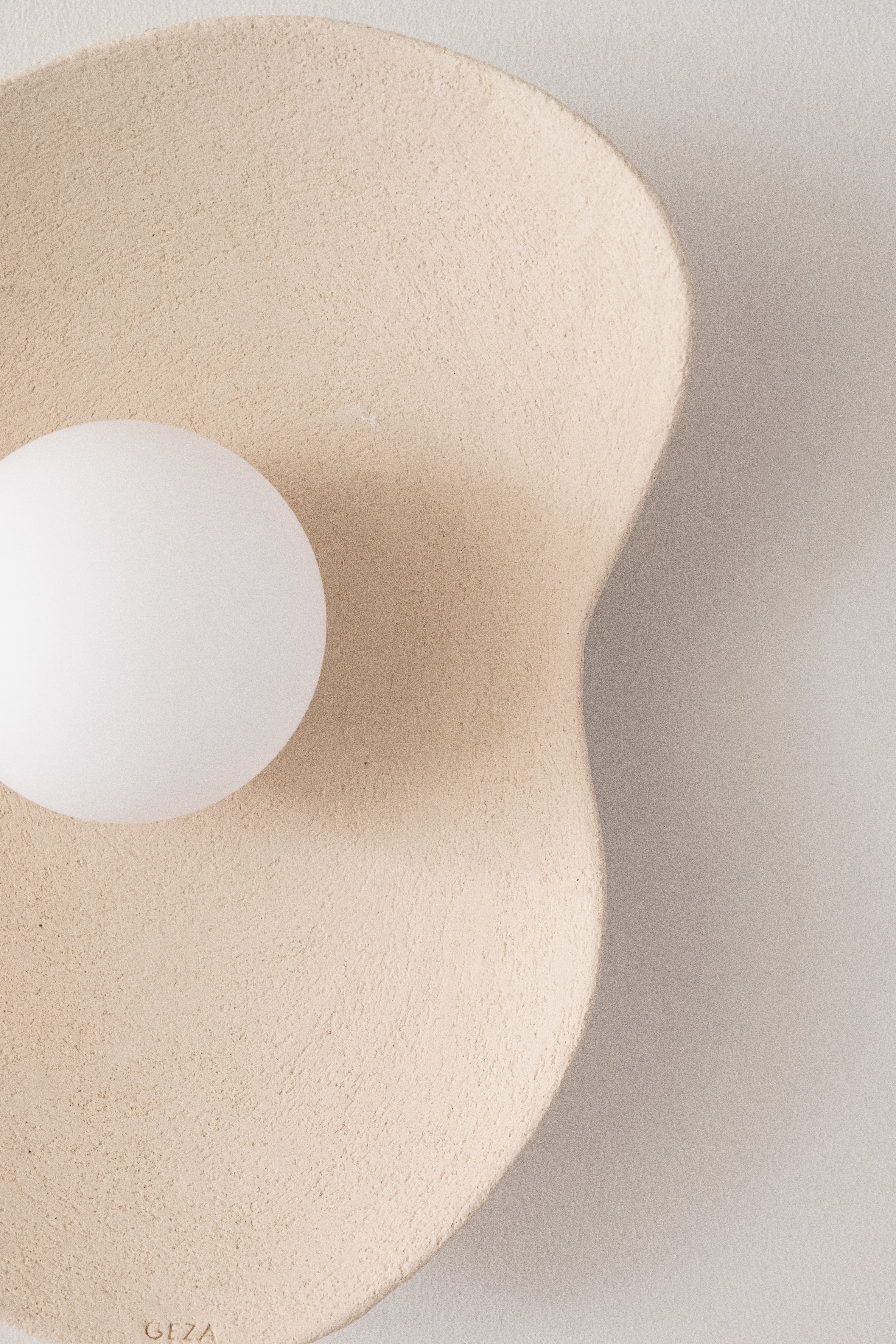 Japandi Beige Handmade Ceramic Wall Sconces, Wasabi Wall Lamp, Minimalistic Wall Sconces, Home Decor Light, Interior Design Lamp - Geza Ceramic Studio