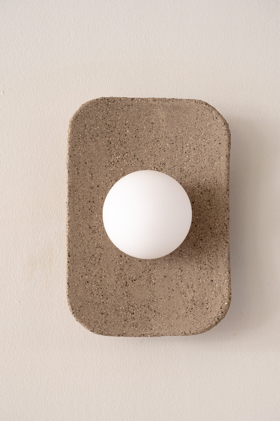 Aster – handmade light brown ceramic wall sconce in natural stoneware clay by Geza Ceramic Studio