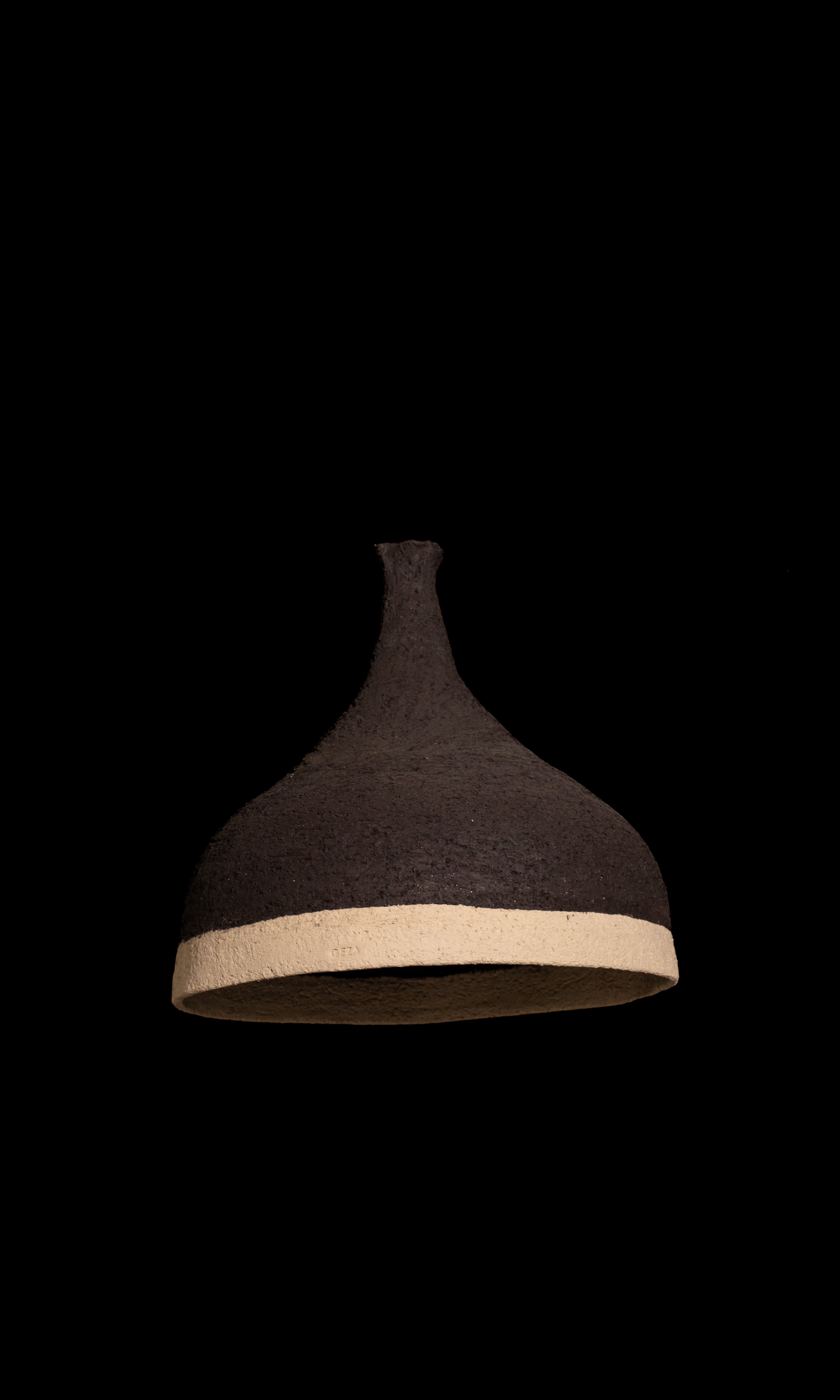 Wabi Sabi Black and White Amorphous Handmade Ceramic Pendant Chandelier, Natural Textured Kitchen Island Pendant Chandelier, - Geza Ceramic Studio
