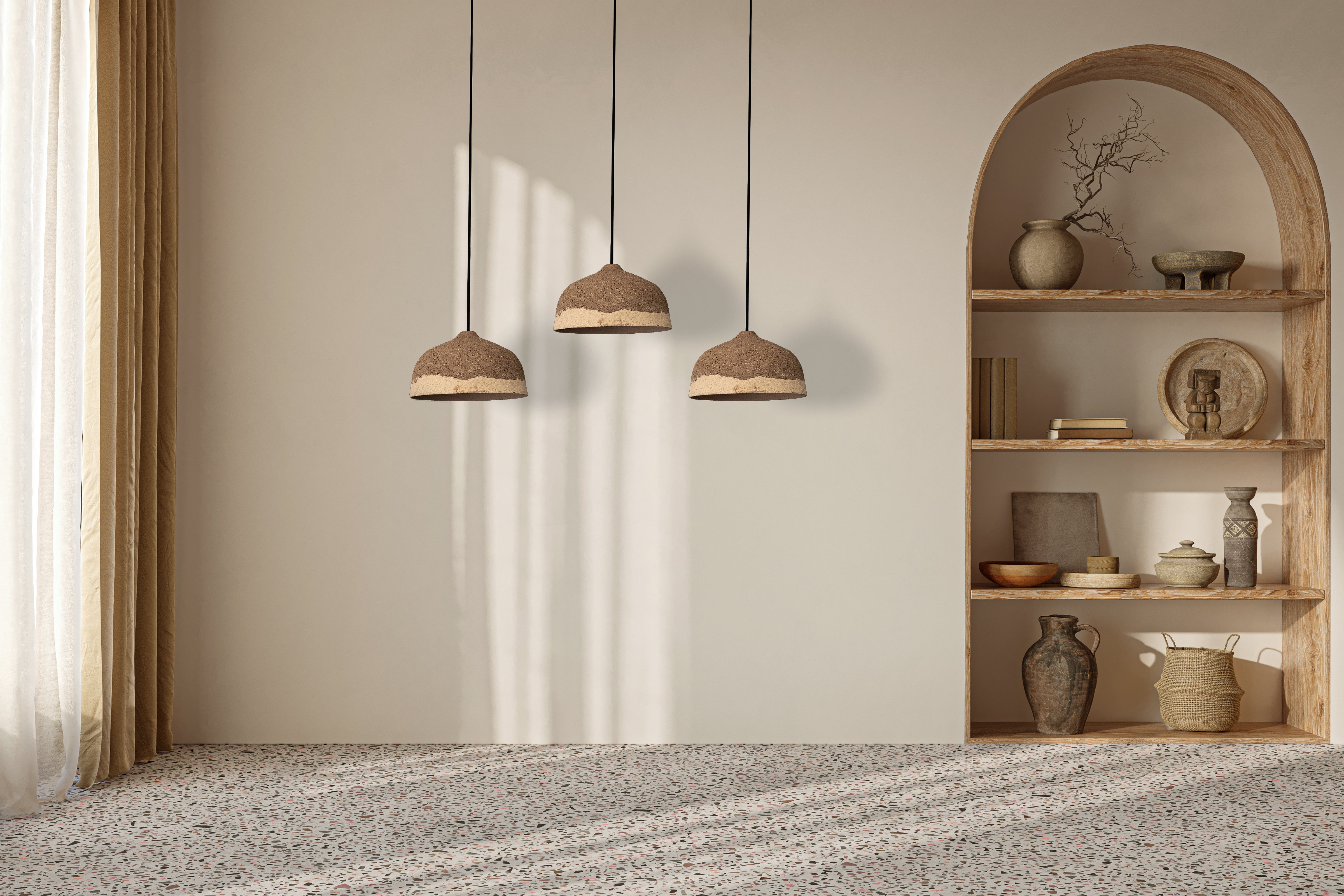 Wabi Sabi Natural Textured Handmade Ceramic Pendant Chandelier, Pendant Light, Kitchen Island Pendant Lamp - Geza Ceramic Studio