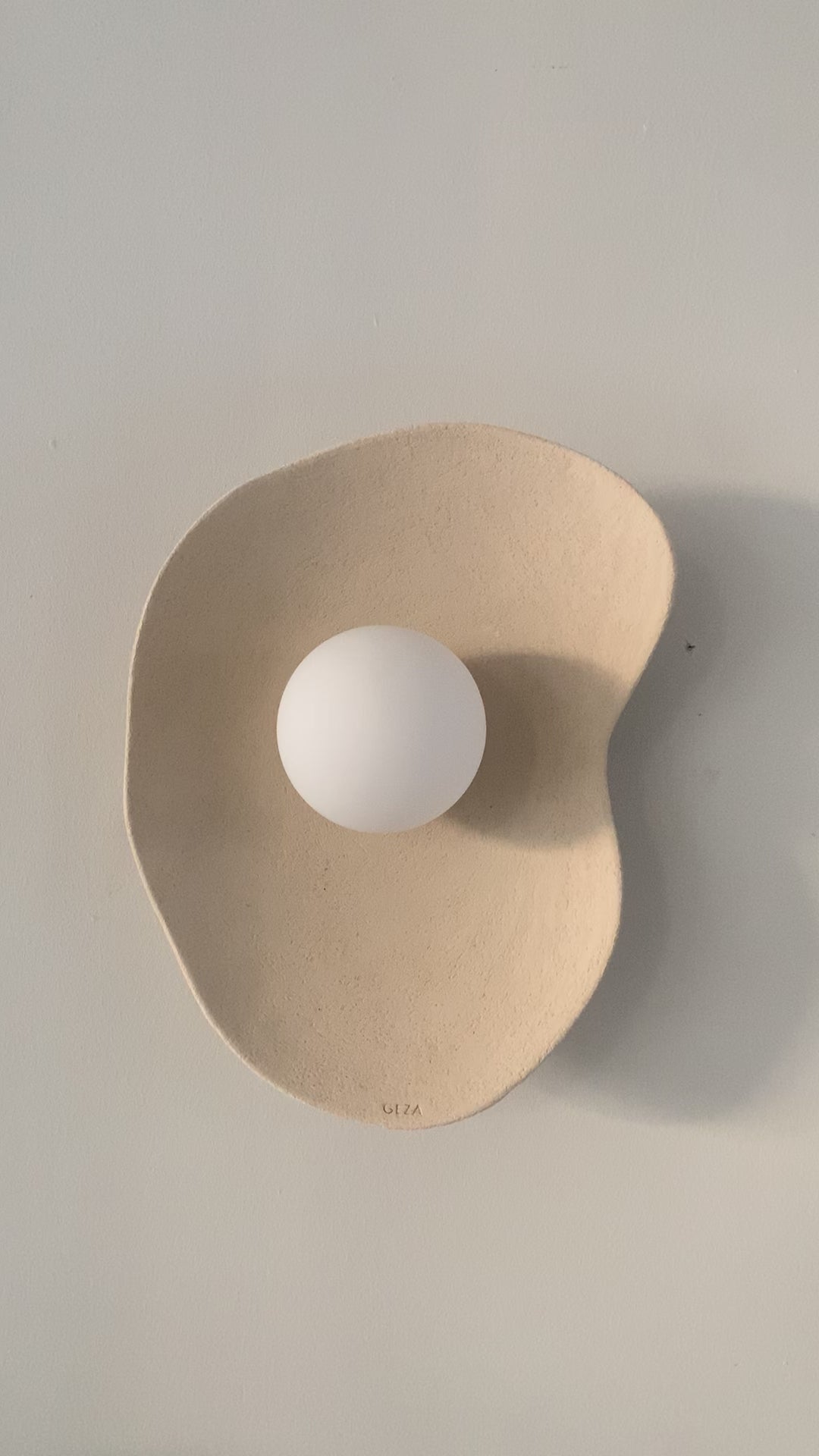 Japandi Beige Handmade Ceramic Wall Sconces, Wasabi Wall Lamp, Minimalistic Wall Sconces, Home Decor Light, Interior Design Lamp
