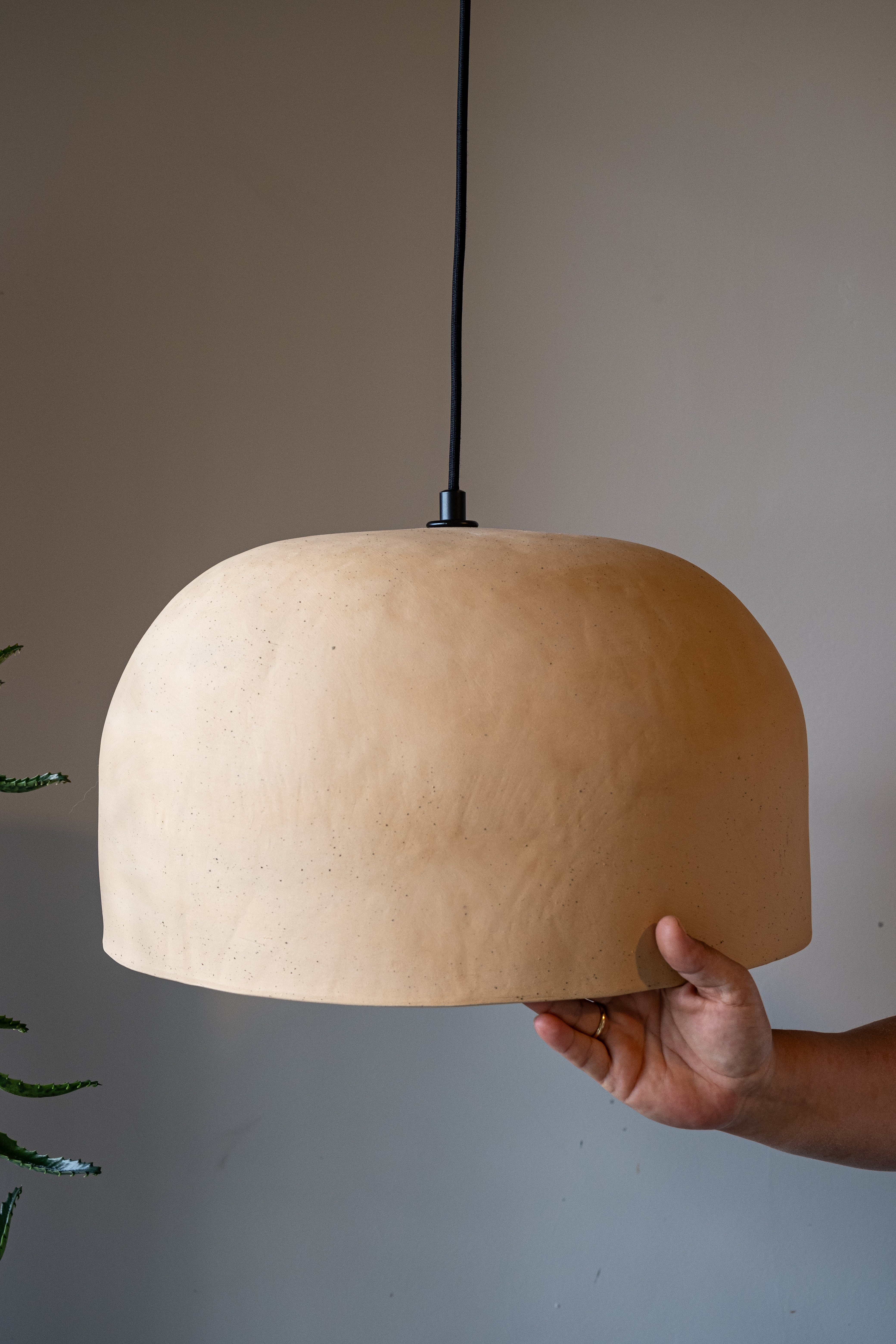 Powder Color Special Texture Handmade Wabi Sabi Stoneware Ceramic Pendant Light