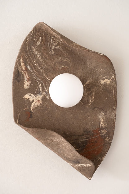 22" Wabi Sabi El Yapımı Seramik Duvar Aplik, Japandi Seramik Duvar Lambası, Banyo Duvar Lambası, Noel Hediyesi