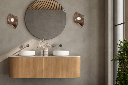 22" Wabi Sabi El Yapımı Seramik Duvar Aplik, Japandi Seramik Duvar Lambası, Banyo Duvar Lambası, Noel Hediyesi