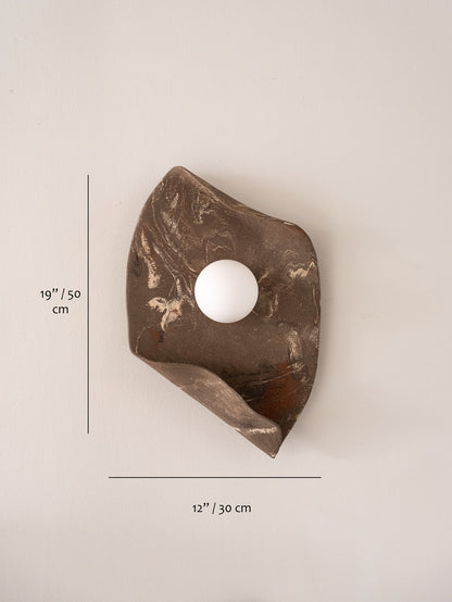 22" Wabi Sabi El Yapımı Seramik Duvar Aplik, Japandi Seramik Duvar Lambası, Banyo Duvar Lambası, Noel Hediyesi