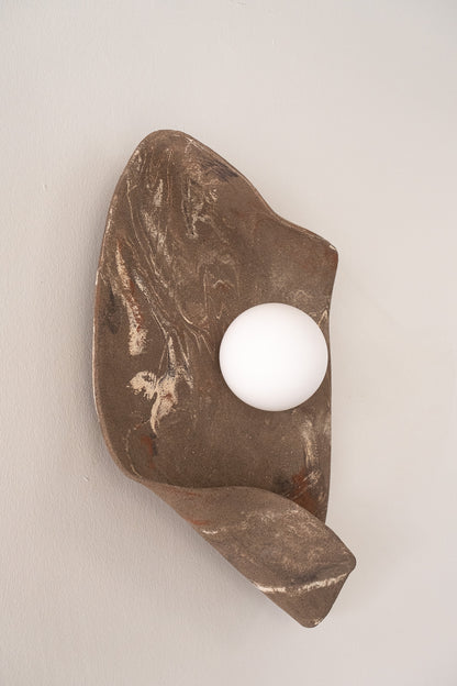 22" Wabi Sabi El Yapımı Seramik Duvar Aplik, Japandi Seramik Duvar Lambası, Banyo Duvar Lambası, Noel Hediyesi