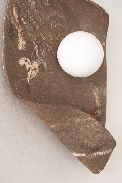 22" Wabi Sabi El Yapımı Seramik Duvar Aplik, Japandi Seramik Duvar Lambası, Banyo Duvar Lambası, Noel Hediyesi