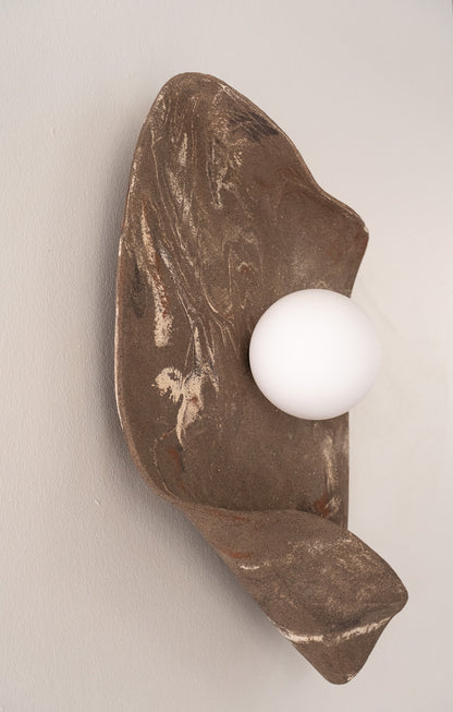 22" Wabi Sabi El Yapımı Seramik Duvar Aplik, Japandi Seramik Duvar Lambası, Banyo Duvar Lambası, Noel Hediyesi