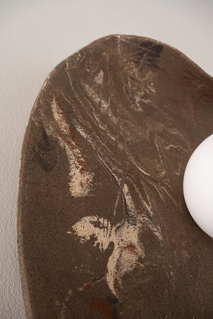 22" Wabi Sabi El Yapımı Seramik Duvar Aplik, Japandi Seramik Duvar Lambası, Banyo Duvar Lambası, Noel Hediyesi