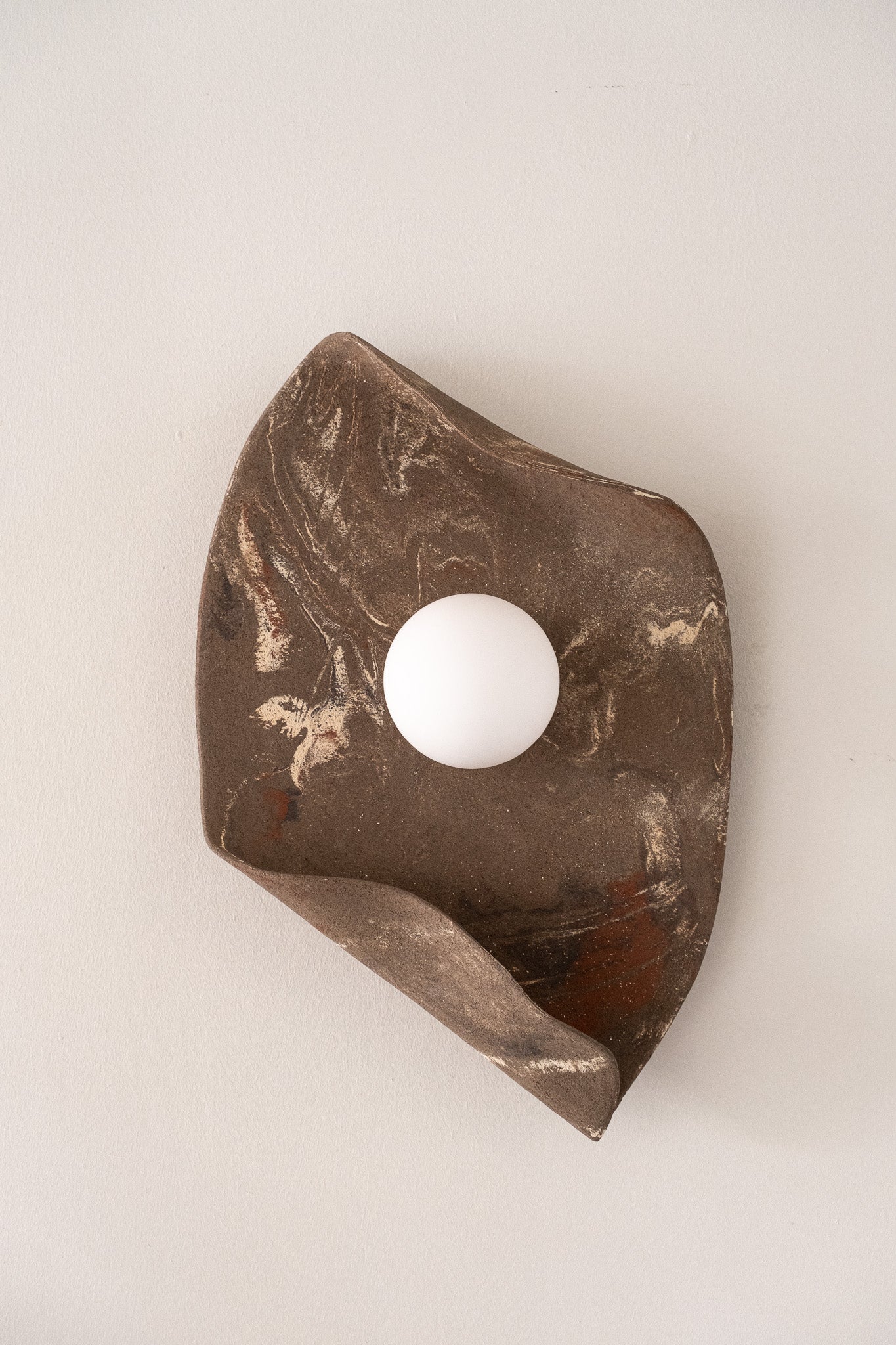 22" Wabi Sabi El Yapımı Seramik Duvar Aplik, Japandi Seramik Duvar Lambası, Banyo Duvar Lambası, Noel Hediyesi