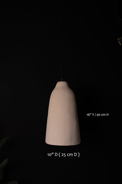 Wabi Sabi Long Handmade Ceramic Pendant Chandelier, Natural Textured Ceramic Lamp, Kitchen Island Chandelier - Geza Ceramic Studio