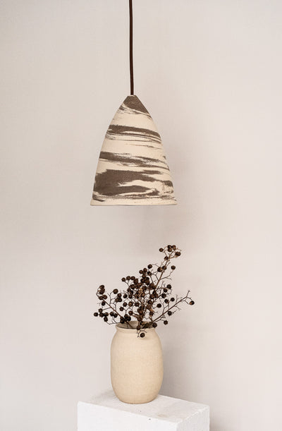 Beige Brown Conical Ceramic Chandelier